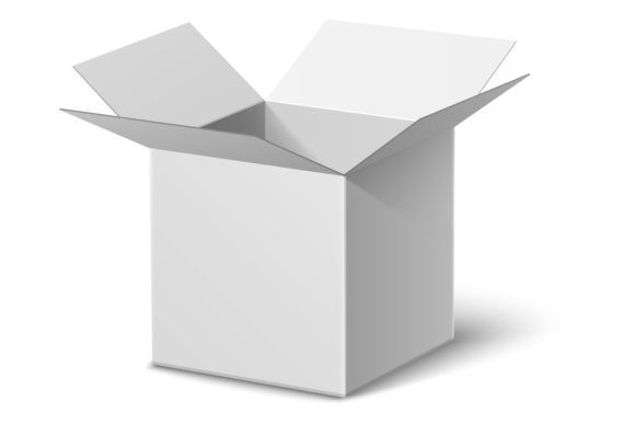 Download Open Cardboard Box. Parcel Mockup. White - Cardboard box Collection