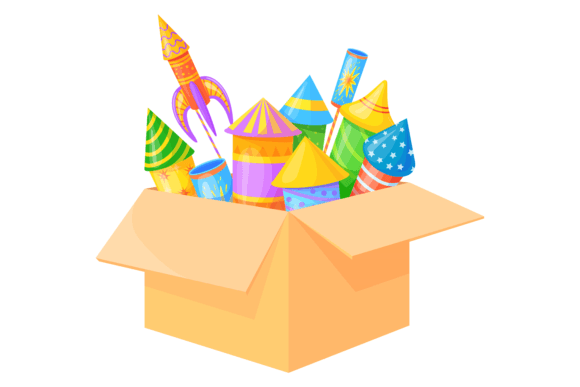 Download Fire Crackers in Cardboard Box. Cartoon - Cardboard box Collection
