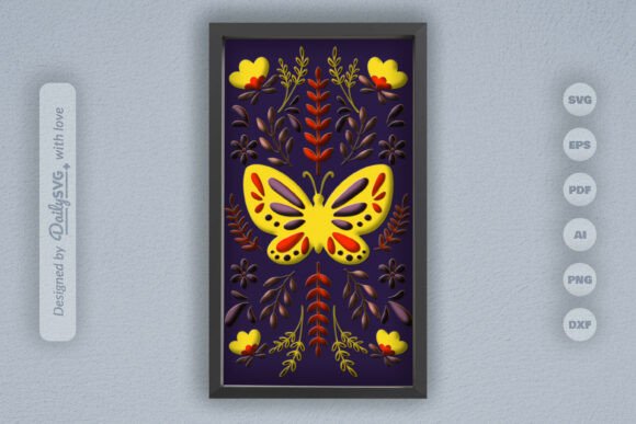 Download Butterfly Folk Art Layered Paper Cut - Premium Resources