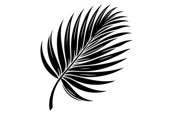 Download A Palm Tree Leaf Silhouette Vector - Palm tree leaf Collection