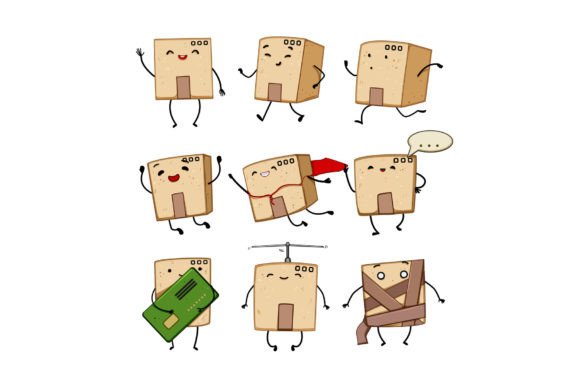Download Cardboard Box Character Set Cartoon Vect - Cardboard box Collection