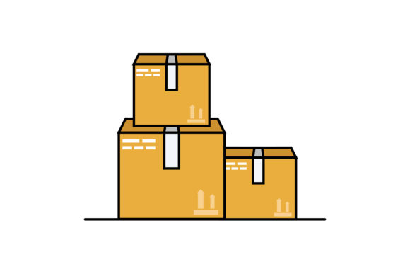 Download Flat Illustration of a Cardboard Box - Cardboard box Collection